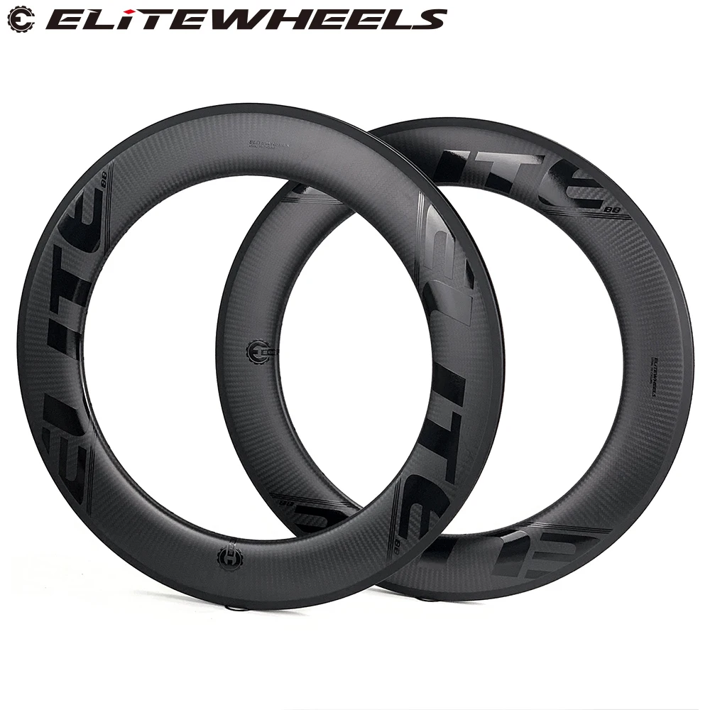ELITEWHEELS 700c углеродный дорожный обод V тормоз для езды на велосипеде 30 мм 35 38 45 47 50 55 60