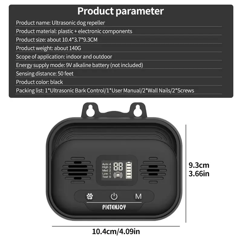 

Ultrasonic Anti Barking Dog Repeller Outdoor Anti Barking Training Device Trainer With LED Display Dogs Bark Control Training