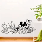 Наклейки на стены с изображением Микки и Минни-пуха из Диснея, Гуфи, детских комнат, домашний декор, Мультяшные Наклейки на стены, виниловая настенная живопись, плакаты сделай сам