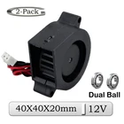 2 шт. Gdstime DC 12 В 40x40x20 мм 40 мм бесщеточный двойной шаровая воздуходувка Вентилятор охлаждения 4020B 4 см мини 3D принтер вытяжной турбонагнетатель охладитель