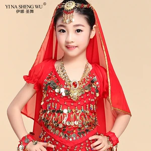 Головной убор для девочек, вуаль для танца живота, 2 шт.комплект