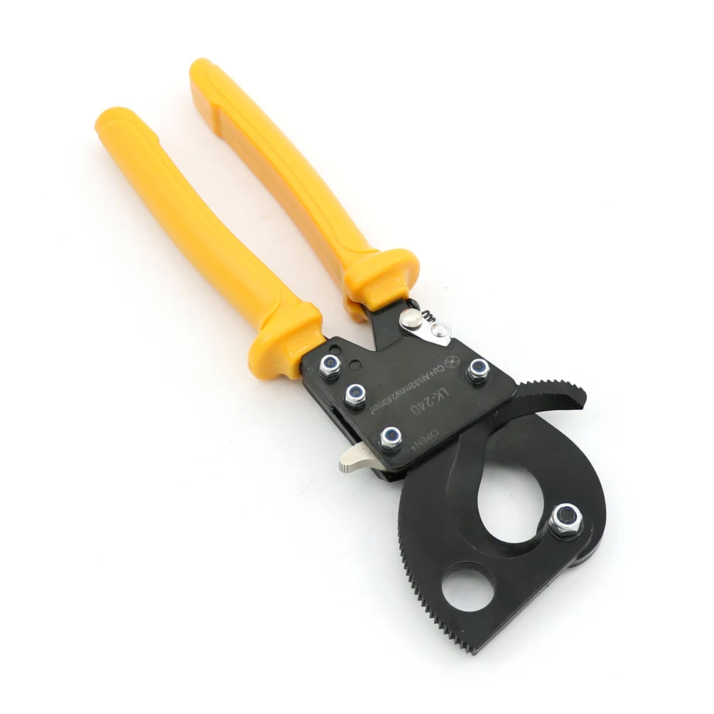 Новый Ratchet Кабельный Резак Cut до 240 mm2 Max кусачки ручной инструмент LK Бесплатная