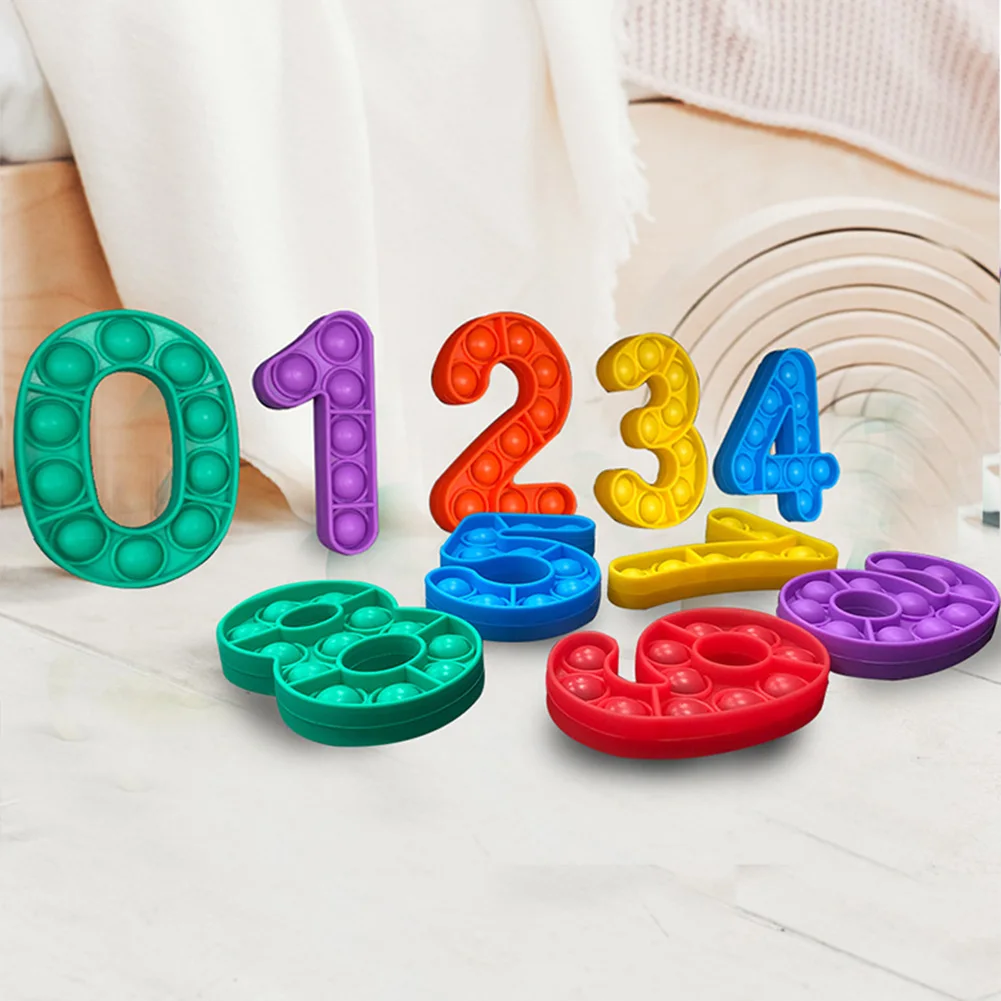 

10pcs Sensory Puzzle Toy Number Push Bubble Kids Adults Interactive Relaxing Push Bubble Antistress Relieve Fidget Toys