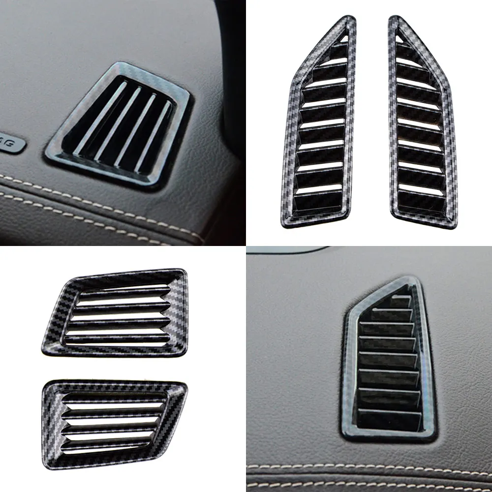 KIQI-cubierta de ventilación para coche, accesorio para Ford Ranger Everest Endeavour 2015-2020, salpicadero de aire acondicionado, embellecedor de Color de fibra de carbono