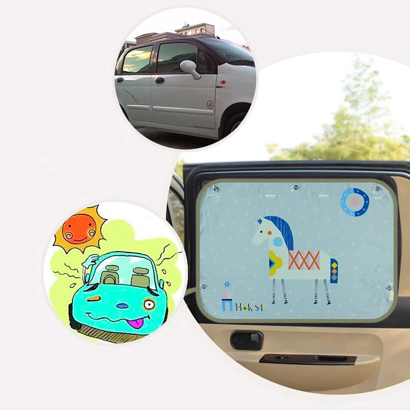 70*50 см занавес для автомобиля с мультяшным рисунком Солнцезащитный Авто Боковая