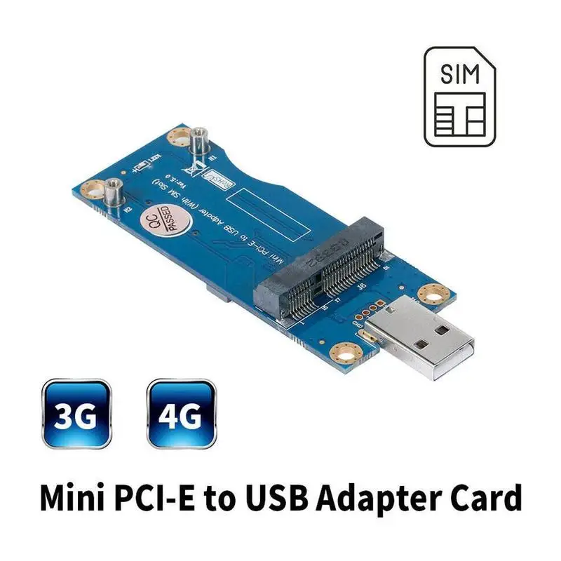 

A Mini PCI-E to USB adapter card which supports 3G/4G modules of many brands for USB bus WiFi module