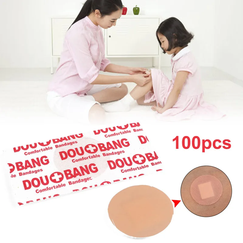 AUYOU 100 шт., портативный медицинский бандаж, клейкая повязка, операционная линия, уход за раной для детей, клейкие бандажные листы, полезные