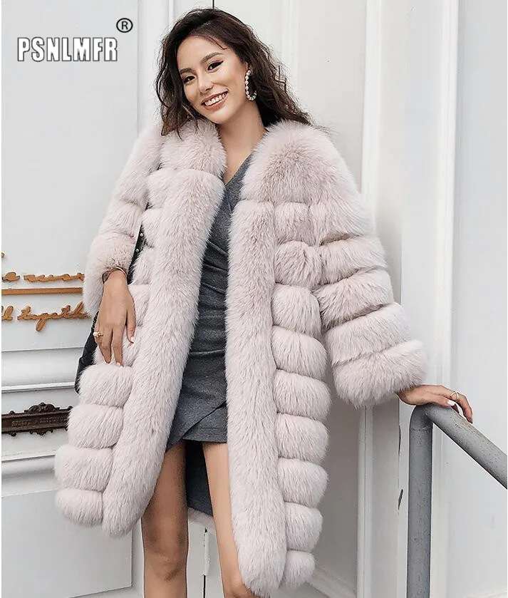 

Hot Sale European Top Luxury Long Thicken Real Fox Fur Coat Outerwear Pairs Collections Plus Size Winter Warm Sweet Woman Coat