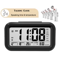 english talking clock speaking time and temperature digital bedroom snooze alarm clock with thermometer for kid children wake up