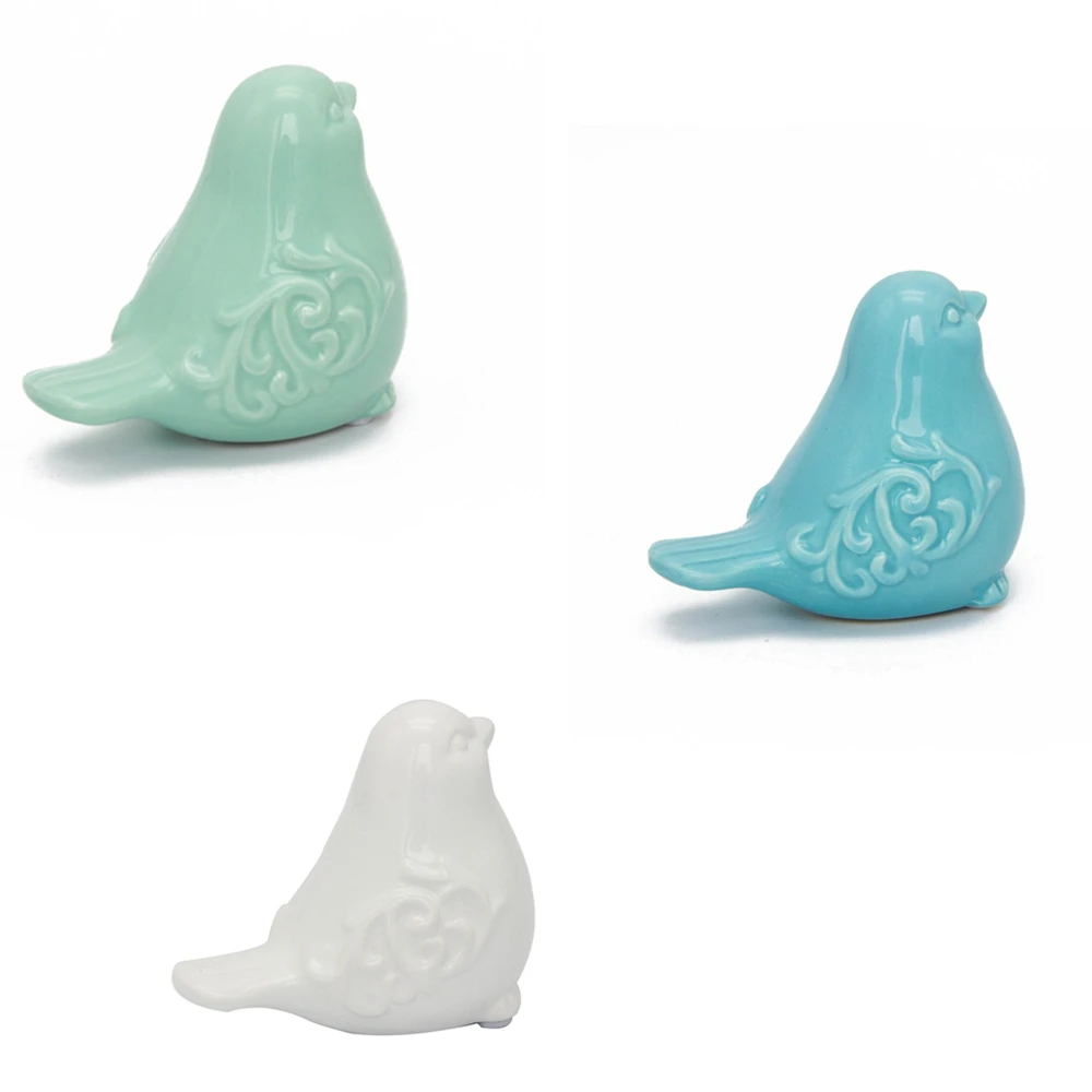 Скандинавская керамика фигурки птиц украшения синие зеленые белые птицы модель