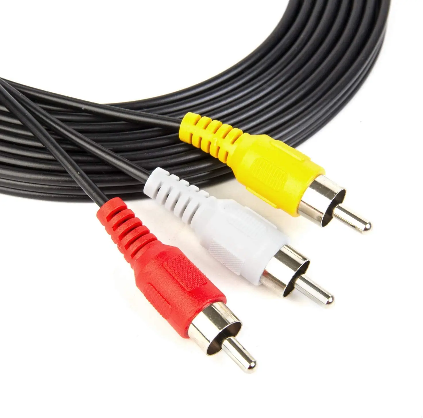 10FT RCA аудио/видео композитный кабель DVD/VCR/SAT желтый/белый/красный разъемы 3 штекера