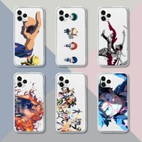 anime my hero academia phone case transparent for iphone 13 12 11 pro mini xs xr x max 5 6 s 7 8 plus soft clear mobile bags