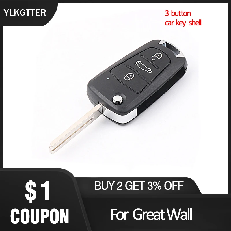 Чехол для автомобильного ключа с 3 кнопками нового дистанционного управления Great