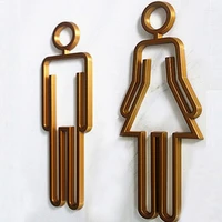 acrylic toilet symbol adhesive backed bathroom toilet door sign for hotelofficehomerestaurant gold