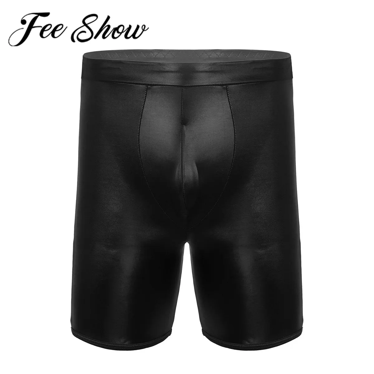 Мужской сексуальный Дышащий Латекс боксер нижнее белье трусы-шорты мужские с