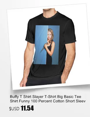 Buffy T Shirt Letter Print Buffy T-Shirt Men Summer Tee Shirt Plus size Cotton Awesome Short-Sleeve Printed Tshirt