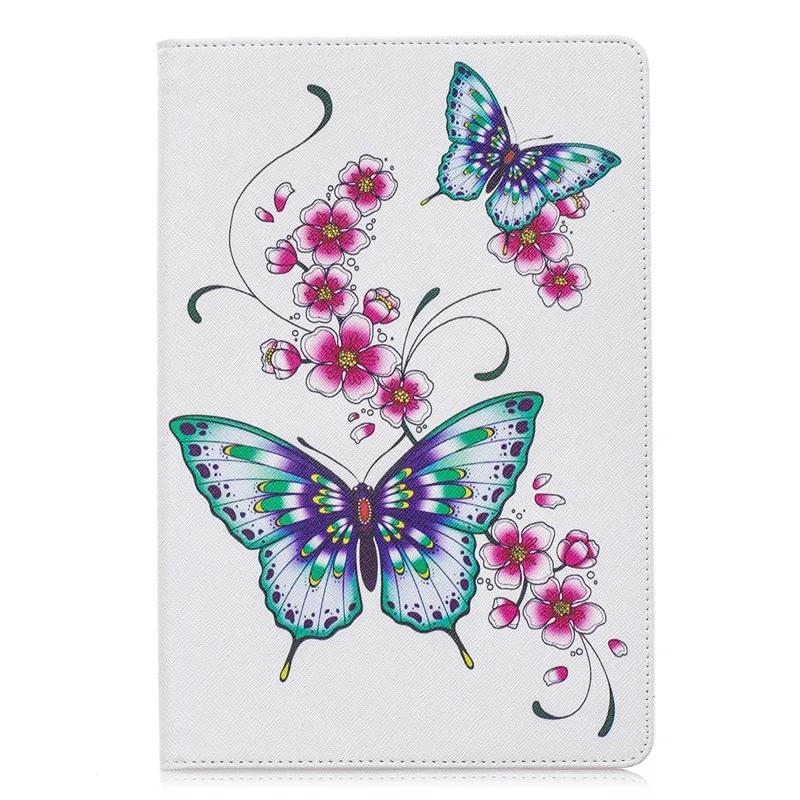 peach butterfly Умный чехол из искусственной кожи с принтом для samsung Tab A 10,1 чехол для планшета Funda для Galaxy Tab A 10,1 SM-T510 SM-T515+ ручка - Цвет: peach butterfly