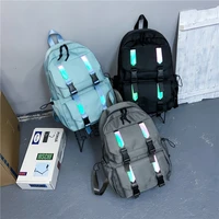 fashion high capacity reflective strip backpack female middle school students boys and girls couples backpack