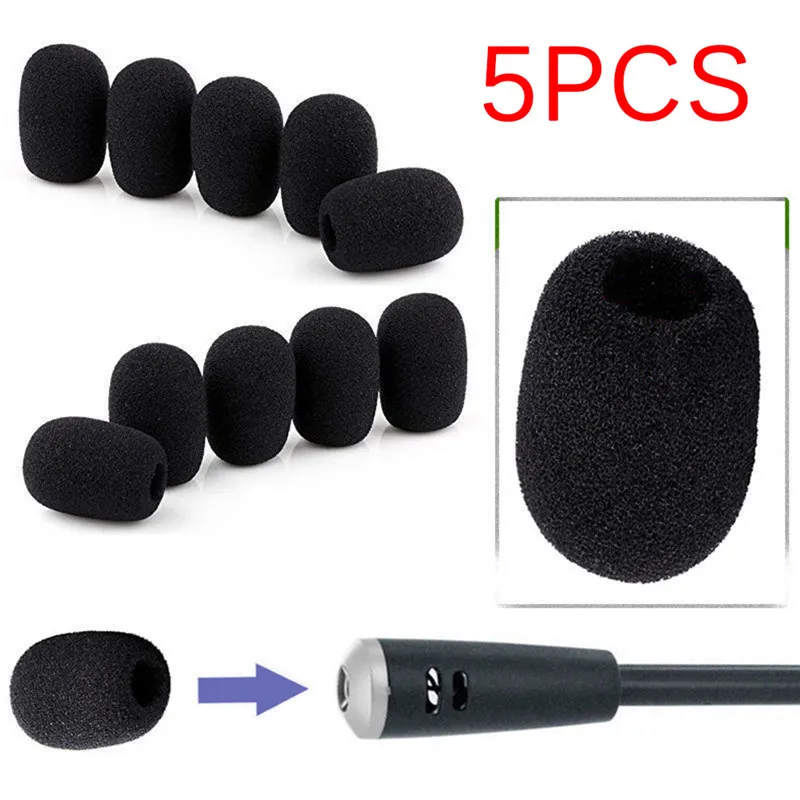 

5pcs/lot Replacement 35*25*10mm Mic Cover Microphone Windscreen Windshied Headset Foam Microphone Cover Telephone Headset