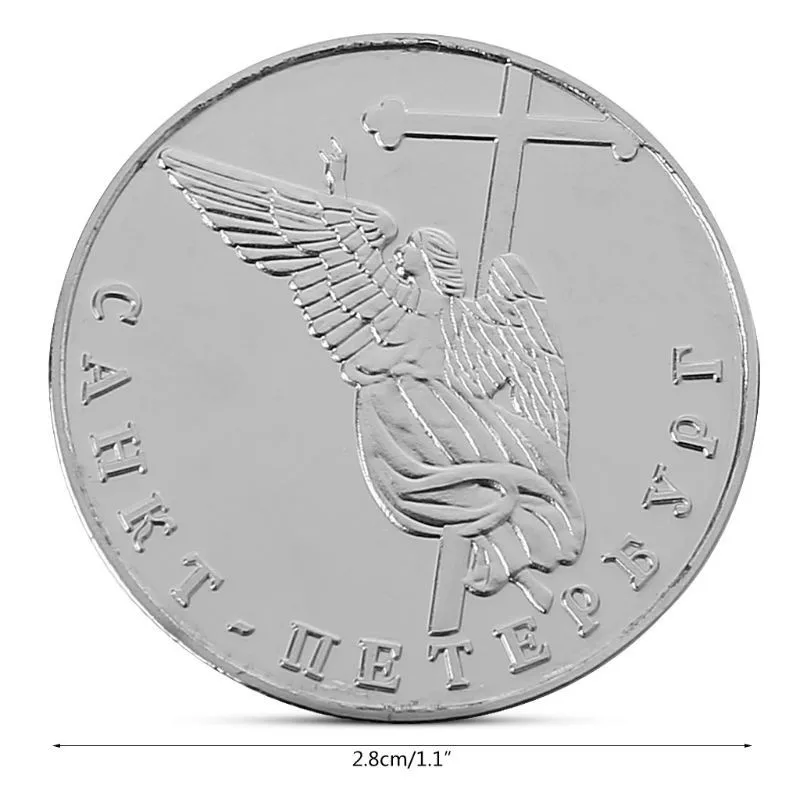 

St. Petersburg Cross Commemorative Coins 25mm Angel Wings Silver Medal