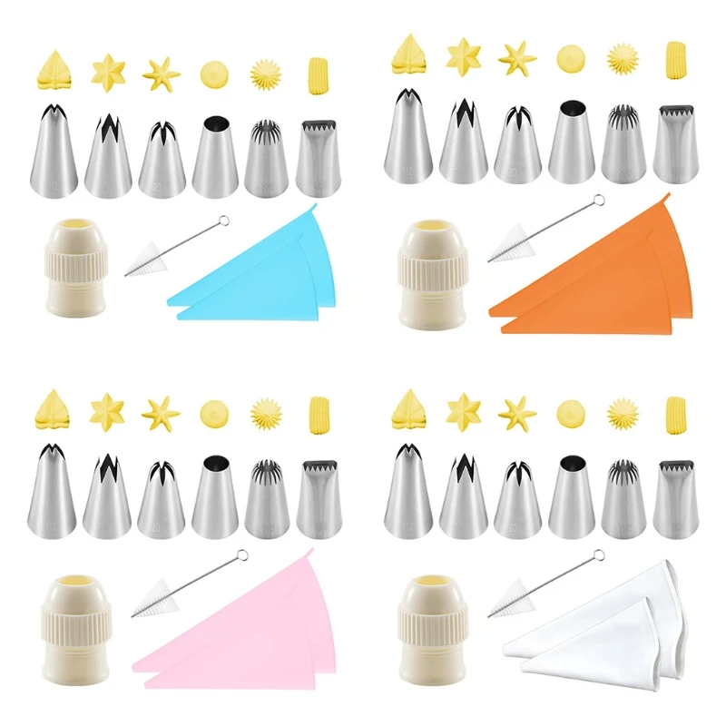 

10 Pcs Piping Bag Converter Icing Nozzles Tips Pastry Cream Cake Decorating Kit