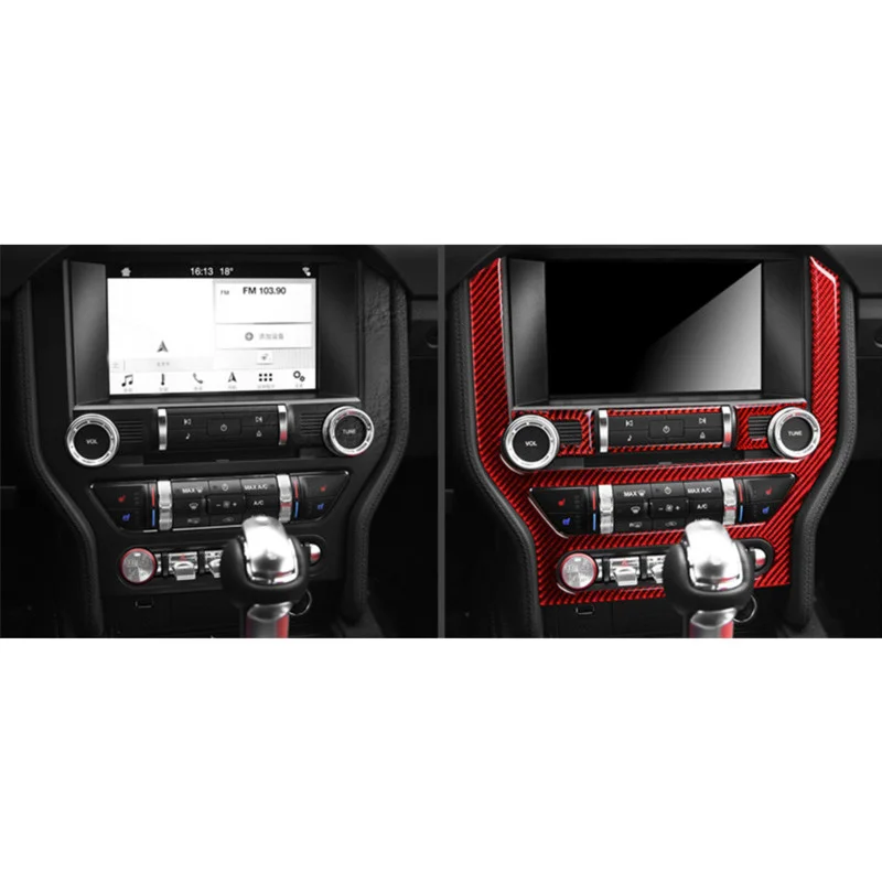 

Fit For Ford Mustang 2015-2017 real carbon fiber center console central control CD air conditioning decoration modification