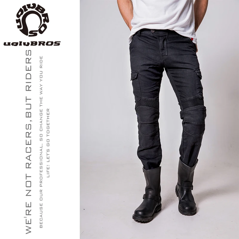 Мужские мотоциклетные джинсы Uglybros уличные брюки для верховой езды свободные