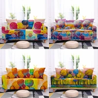 oil painting forest elastic sofa cover living room landscape slipcovers sectional colorful tree scenery couch covers home decor