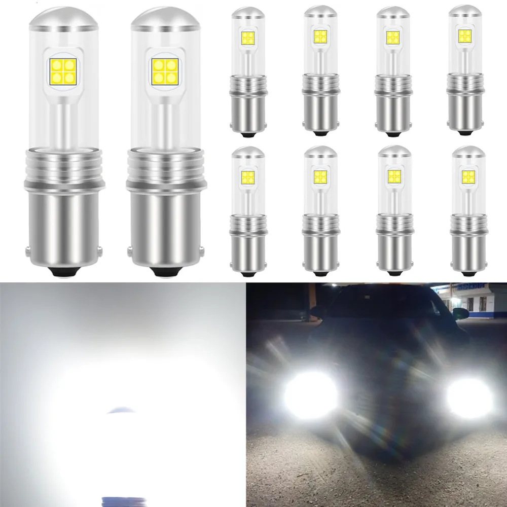 

10x40 Вт 1156 LED canbus Error Free белый BA15S P21W светодиодные лампы для 2008-up Защитные чехлы для сидений, сшитые специально для Mitsubishi Lancer или Эволюция Х днев...
