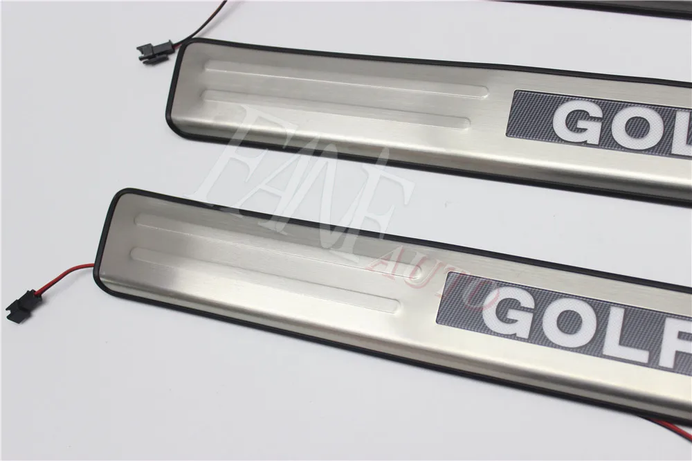 Накладка на порог из нержавеющей стали со светодиодной подсветкой защитная