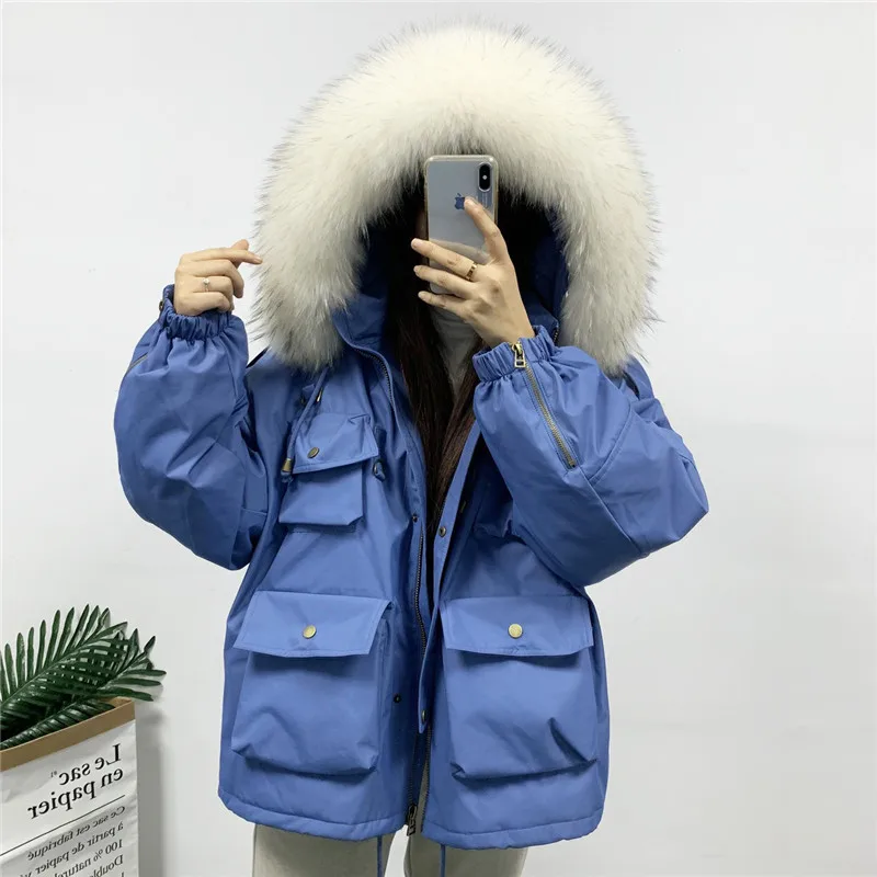 New Brand Design 2020 Winter Thick Warm Jacket Coats Ladies Drawsting Loose Short Parka Solid Pockets Women Down | Женская одежда