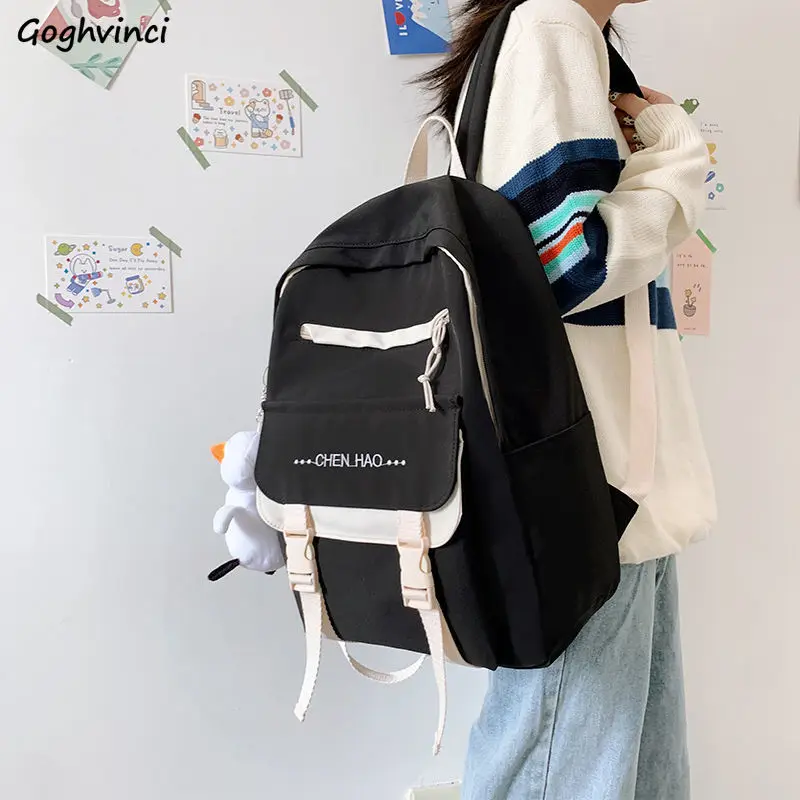 Школьные ранцы для женщин, повседневный рюкзак в стиле пэчворк, милый студенческий модный дорожный нейлоновый ранец в стиле Харадзюку для д...