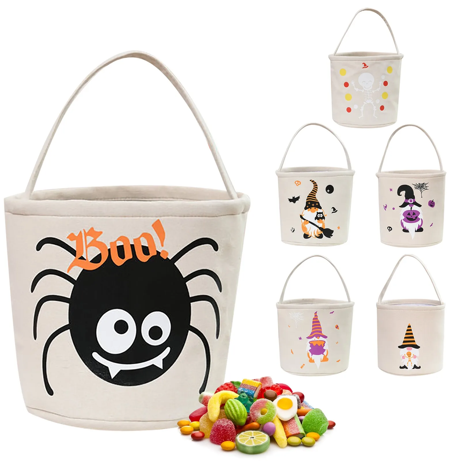 

1pc Halloween Loot Party Kids Pumpkin Trick Or Treat Tote Bags Candy Bag Halloween Candy Storage Bucket Portable Gift Basket