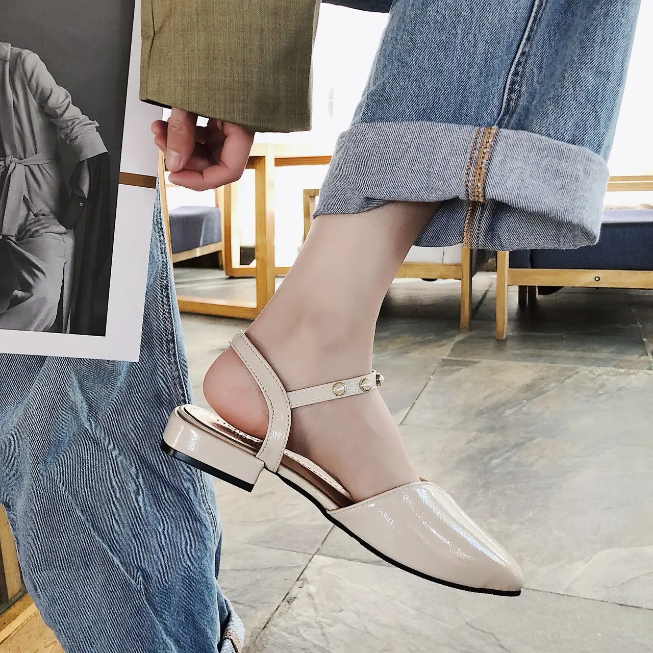 

Buckle Strap Black Platform Sandals Fashion Womens Shoes 2021 Clear Heels Square Toe Med All-Match Suit Female Beige Espadrilles