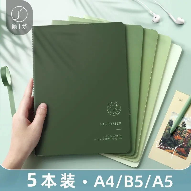 

5PCS Student Car Line A4 A5 B5 Notebook Ins Wind Small Fresh Large Notepad Literary Retro Style Thick Notebook