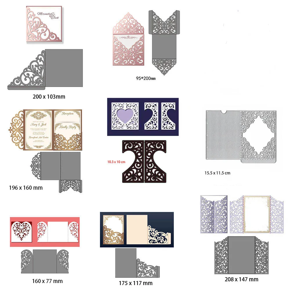 

Wedding Invitation Card Dies Metal Cutting Dies New 2020 Scrapbooking Valentine's Day Decoration Craft Dies Cut for Cards Making