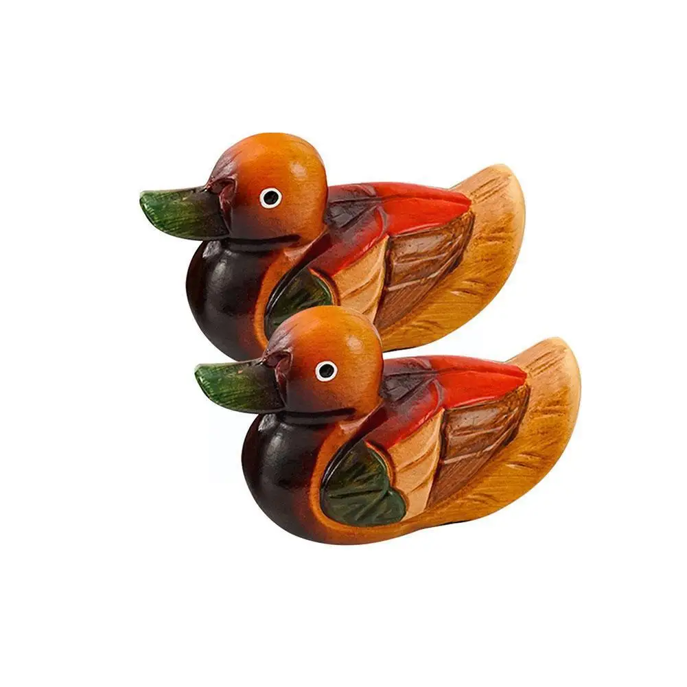 

Lovely Mandarin Duck Wooden Decoration Toy Living Room Bedroom TV Cabinet Holiday Decoration Home Couple Ornaments Gift E4I6