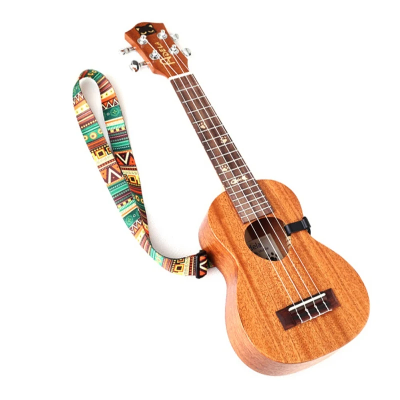 

Hot Adjustable Strap Ukulele Accessories Colorful Vintage Ethnic Style Ukulele Straps Ukulele Belt Belt Hook