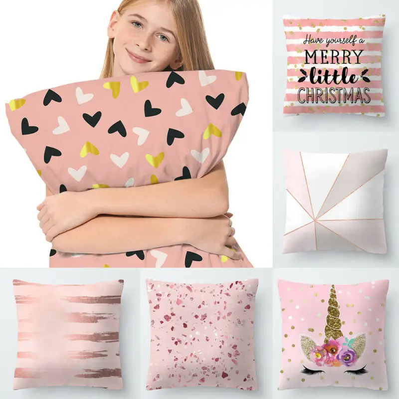 2019 Фирменная Новинка чехол для подушки из полиэстера Обложка розового золота