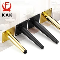 kak 4pcs black furniture leg gold table feet replacement cabinet sofa metal feet with screws 800kg non punch furniture hardware