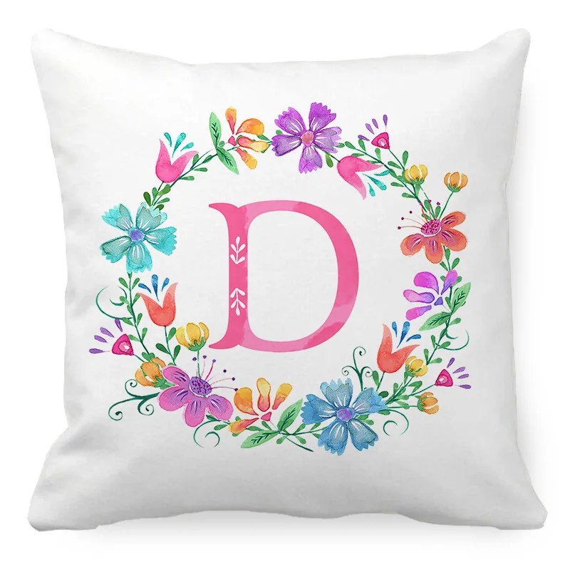 Holiday decoration letter cushion cover new 26 sofa pillow garland peach skin material 45X45cm | Дом и сад