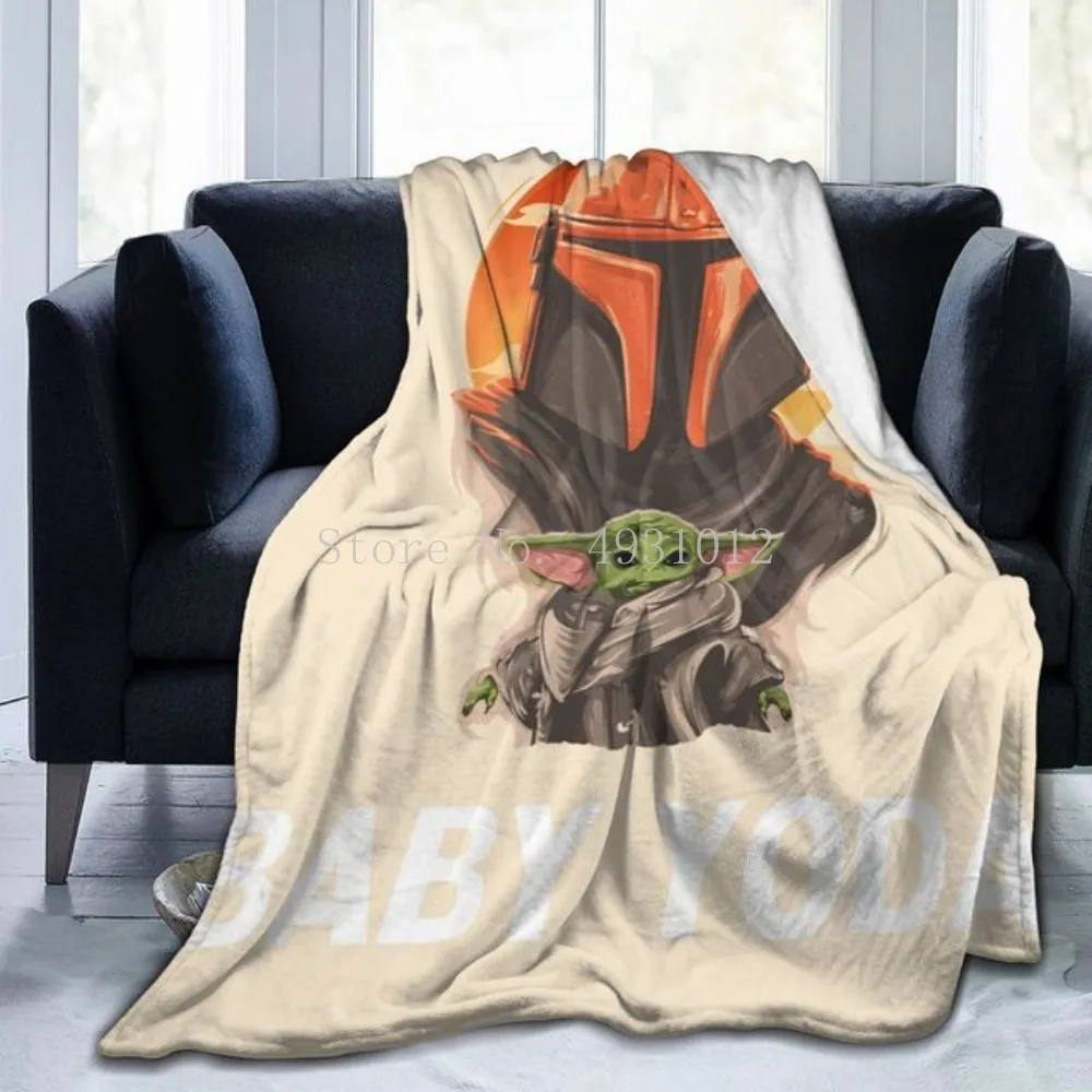 

Детское одеяло с 3D-принтом Baby-Yoda-Star-Wars, фланелевое одеяло, мягкое покрывало для кровати в мультяшном стиле, диван в подарок