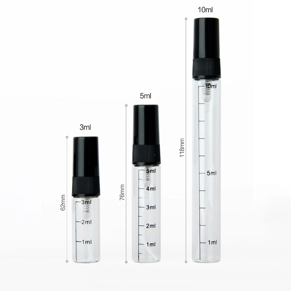 3ml/5ml/10ml Portable Mini Perfume Bottle Glass Empty Travel Bottle Cosmetic Containers Toner Perfume Spray Refillable Bottle