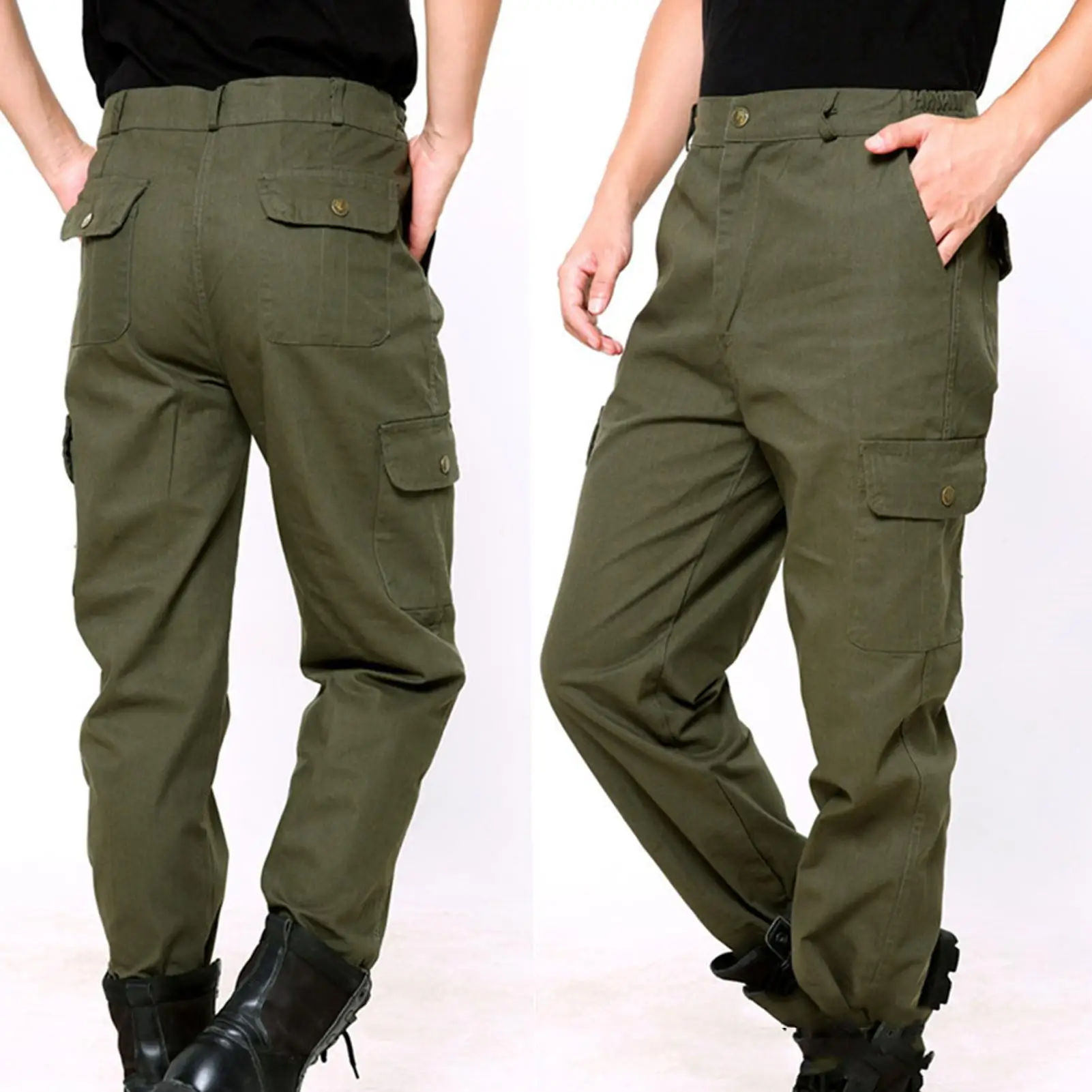 Army Green Men Trekking Tactical Pants Men Cargo Outdoor Camping Tourism Pants Hiking Hunting Fishing Trousers Oversize L-4XL  - buy with discount