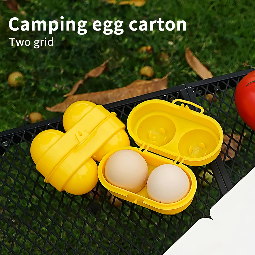 

Portable Plastic Egg Storage Box Container Egg Holder For Outdoor Two Compartments Egg Carton Egg Protection Tray Refrigerator