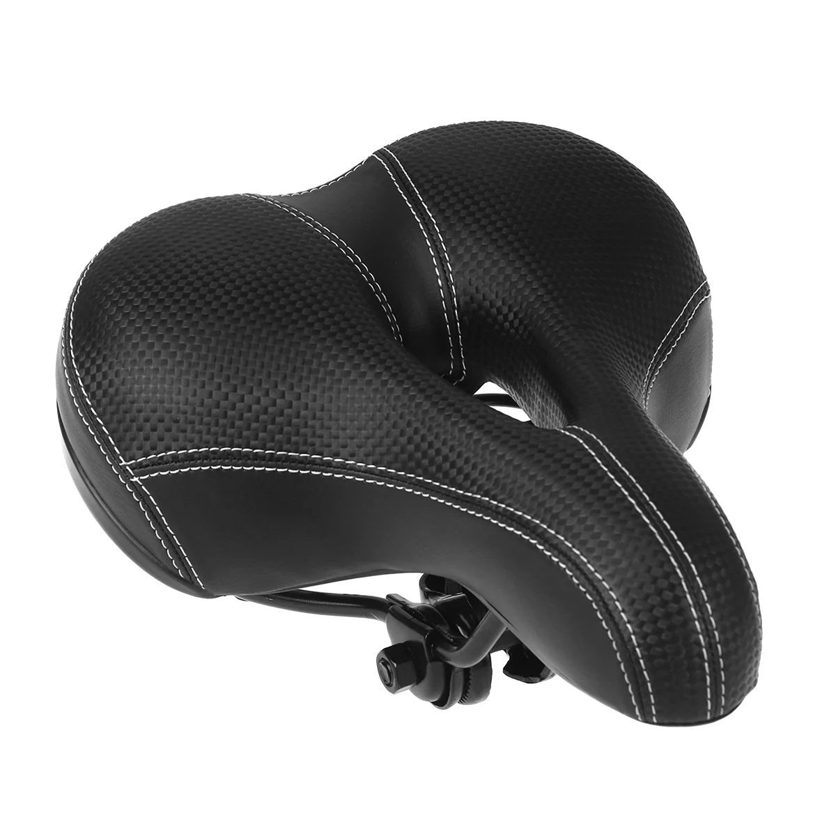 

Комфортное седло широкая велосипедная Подушка сиденье с водонепроницаемым чехлом (черный)