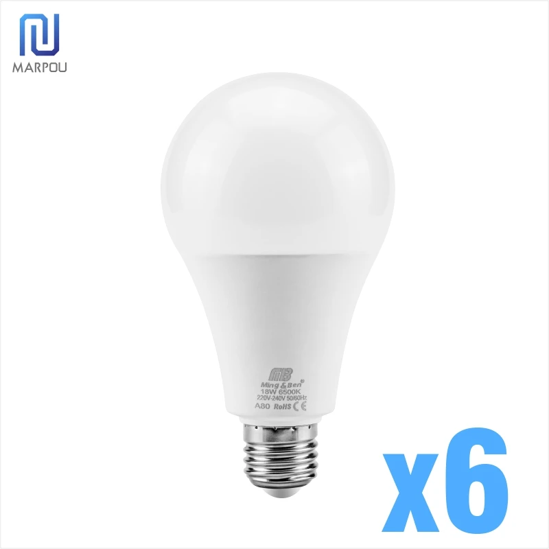6 шт. светодиодный лампы светильник E27 E14 3 Вт 5 7 9 12 15 18 AC220V умная ИС (интеграционная