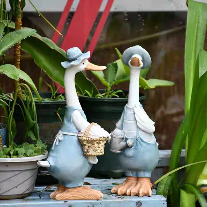 

Nordic Duck Resin Artificial Park Sculpture Animal Shape Lovers Home Garden Pond Decoration Landscape Crafts