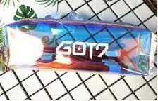 GOT7 Kpop чехол для карандашей GOT7 TWICE EXO Seventeen разноцветный Радужный лазерный чехол для карандашей ПВХ сумка для канцелярских принадлежностей Милая коробка для карандашей - Цвет: GOT7