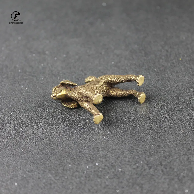 Статуя милой собаки фэн-шуй из чистой меди бронзовая стойка статуэтки пуделя